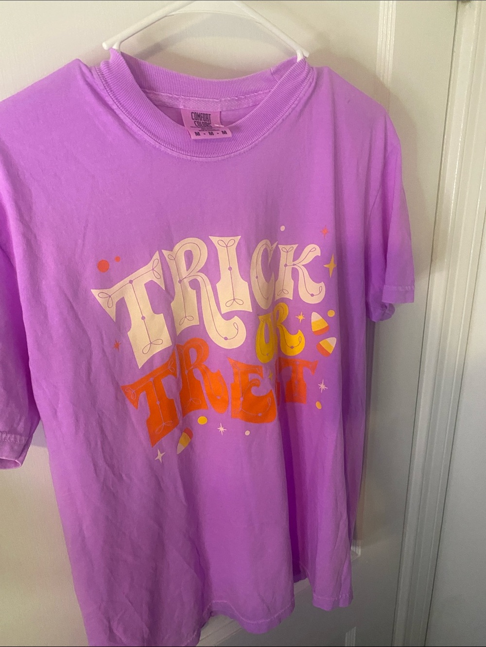 Comfort Colors Lavender 'Trick or Treat' Graphic Tee